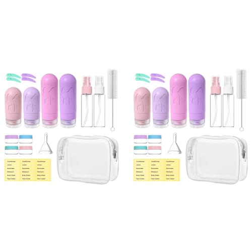 MAYCREATE® 32PCS Travel Bottle Kit for Toiletries 60 90ml Silicone Bottles Set Leak proof Toiletry Cream Jars Spray Shampoo Lotion Dispenser MAYCREATE® 32PCS Travel Bottle Kit for Toiletries 60 90ml Silicone Bottles Set Leak proof Toiletry Cream Jars Spray Shampoo Lotion Dispenser
